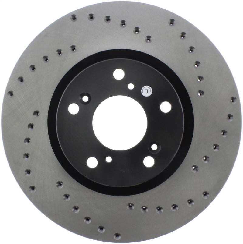 Acura CSX Brake Rotor (1) - Front Left - Stoptech - Drilled Sport - Black - `07-`11 Acura CSX Brake Rotor (1) - Front Left - Stoptech - Drilled Sport - Black - `07-`11
