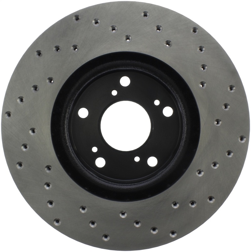 Honda CR-V Brake Rotor (1) - Front Right - Stoptech - Drilled Sport - Black - `05-`06