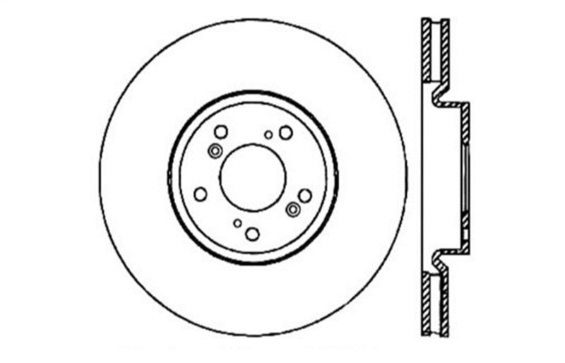 Honda Ridgeline Brake Rotor (1) - Front Right - Stoptech - Drilled Sport - Black - `06-`14 Honda Ridgeline Brake Rotor (1) - Front Right - Stoptech - Drilled Sport - Black - `06-`14