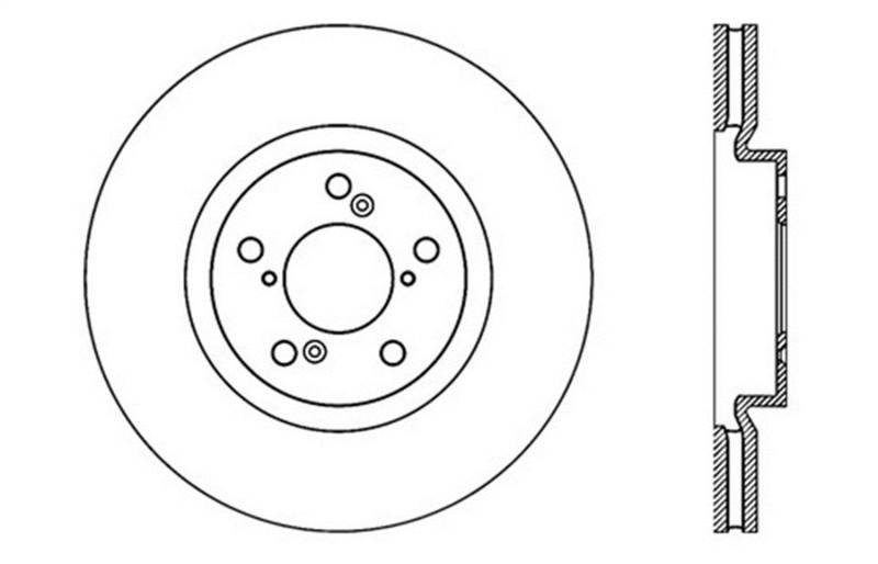 Acura MDX Brake Rotor (1) - Front Right - Stoptech - Drilled Sport - Black E-Coated - `07-`13 Acura MDX Brake Rotor (1) - Front Right - Stoptech - Drilled Sport - Black E-Coated - `07-`13