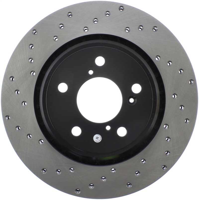 Acura MDX Brake Rotor (1) - Front Left - Stoptech - Drilled Sport - Black E-Coated - `17-`20 Acura MDX Brake Rotor (1) - Front Left - Stoptech - Drilled Sport - Black E-Coated - `17-`20