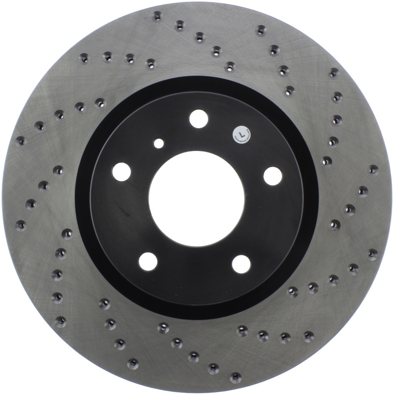 Infiniti G35 Brake Rotor (1) - Front Left - Stoptech - Drilled Sport - Black - `02-`03 Infiniti G35 Brake Rotor (1) - Front Left - Stoptech - Drilled Sport - Black - `02-`03