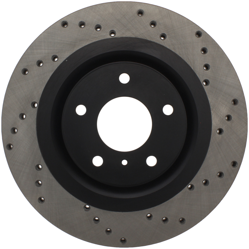 Infiniti G37 Brake Rotor (1) - Front Left - Stoptech - Drilled Sport - Black E-Coated - `09-`13