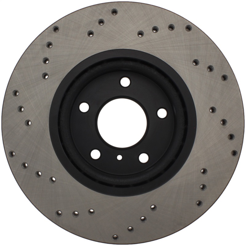 Infiniti G37 Brake Rotor (1) - Front Left - Stoptech - Drilled Sport - Black E-Coated - `09-`13