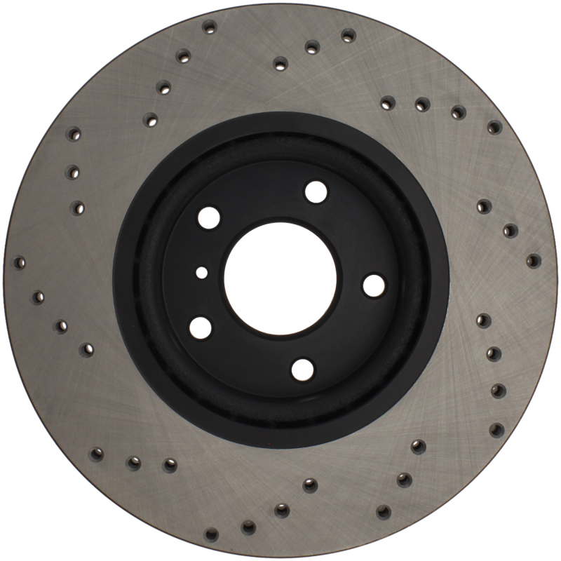Infiniti G37 Brake Rotor (1) - Front Right - Stoptech - Drilled Sport - Black - `09-`13