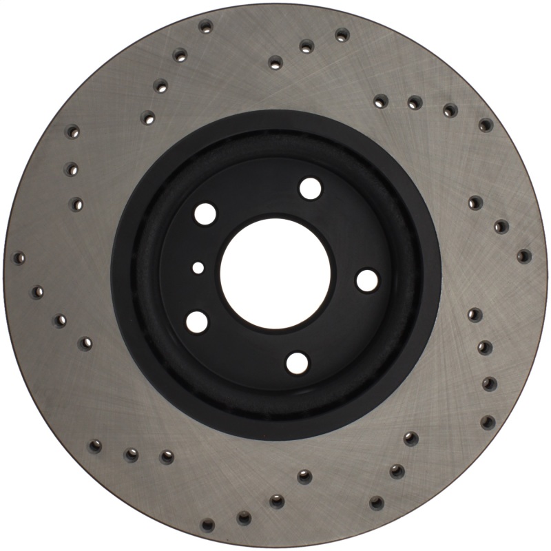 Infiniti G37 Brake Rotor (1) - Front Right - Stoptech - Drilled Sport - Black - `09-`13
