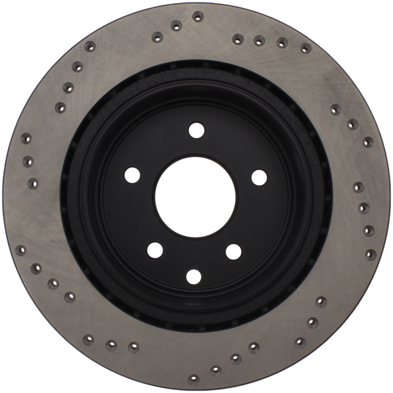 Infiniti G37 Brake Rotor (1) - Rear Right - Stoptech - Sport Drilled - Black - `09-`13