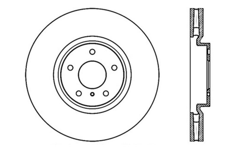 Infiniti G37 Brake Rotor (1) - Front Right - Stoptech - Sport Cryo Drilled - Black - `08-`13