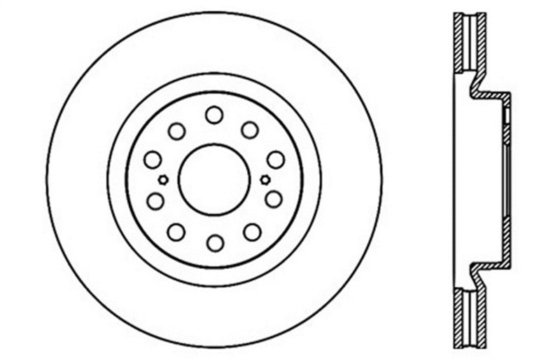 Lexus LS460 Brake Rotor (1) - Front Left - Stoptech - Drilled Sport - Black - `07-`17 Lexus LS460 Brake Rotor (1) - Front Left - Stoptech - Drilled Sport - Black - `07-`17