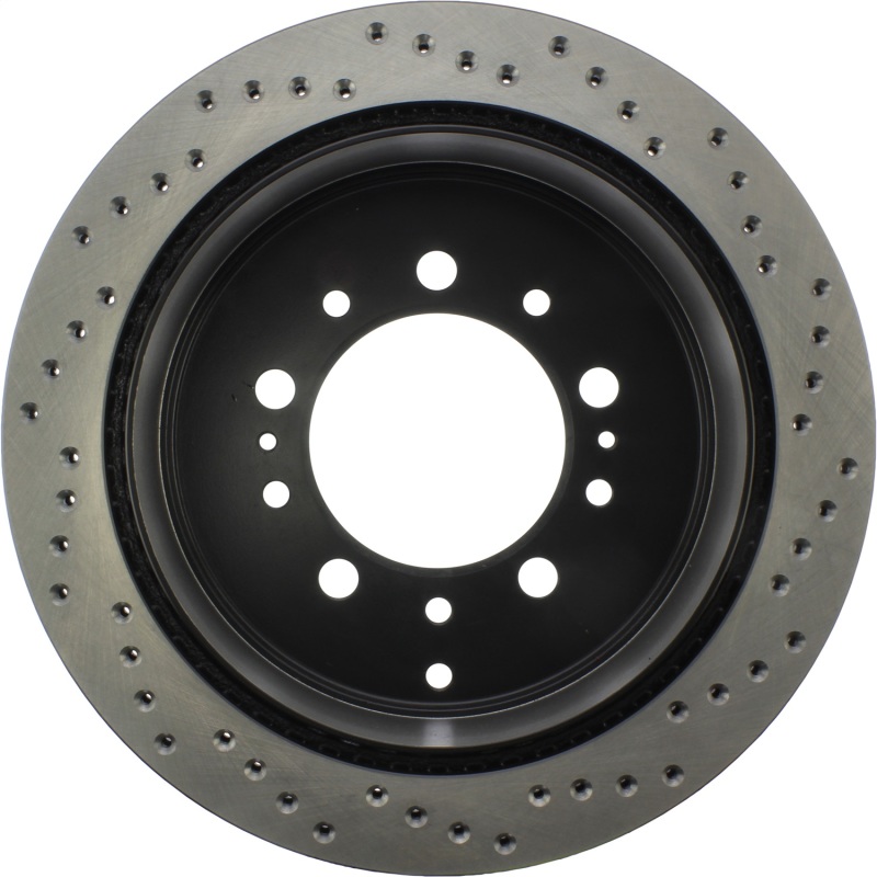 Toyota Land Cruiser Brake Rotor (1) - Rear Right - Stoptech - Sport Cryo Drilled - Black - `08-`19