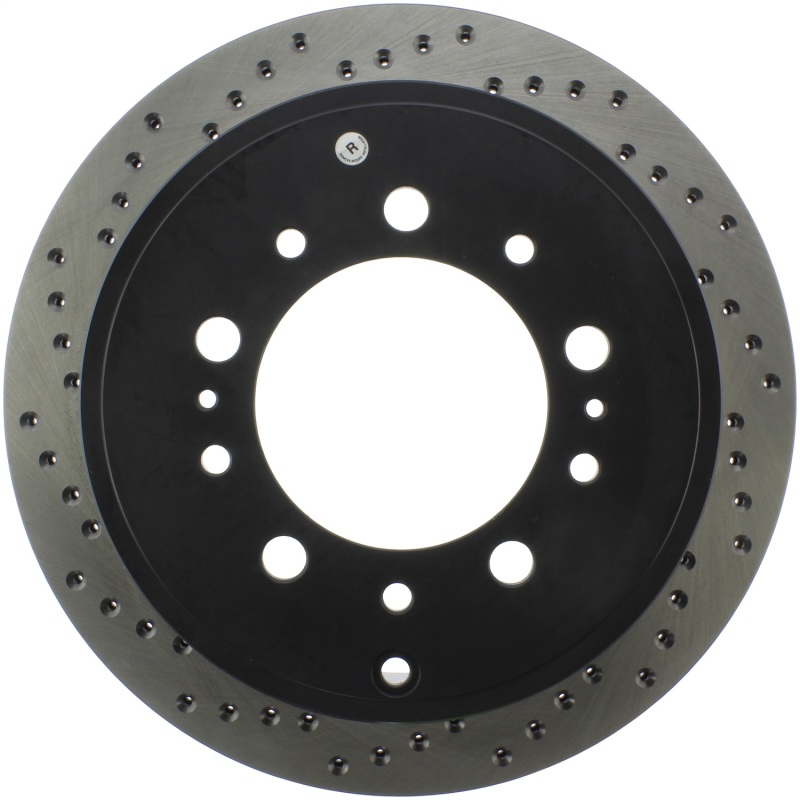 Toyota Land Cruiser Brake Rotor (1) - Rear Right - Stoptech - Drilled Sport - Black - `08-`19