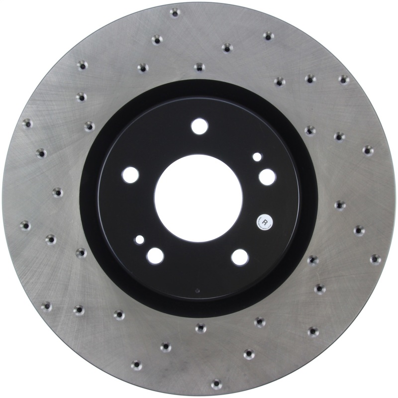 Mitsubishi Lancer Brake Rotor (1) - Front Right - Stoptech - Drilled Sport Rotor - Black E-Coated - `03-`06