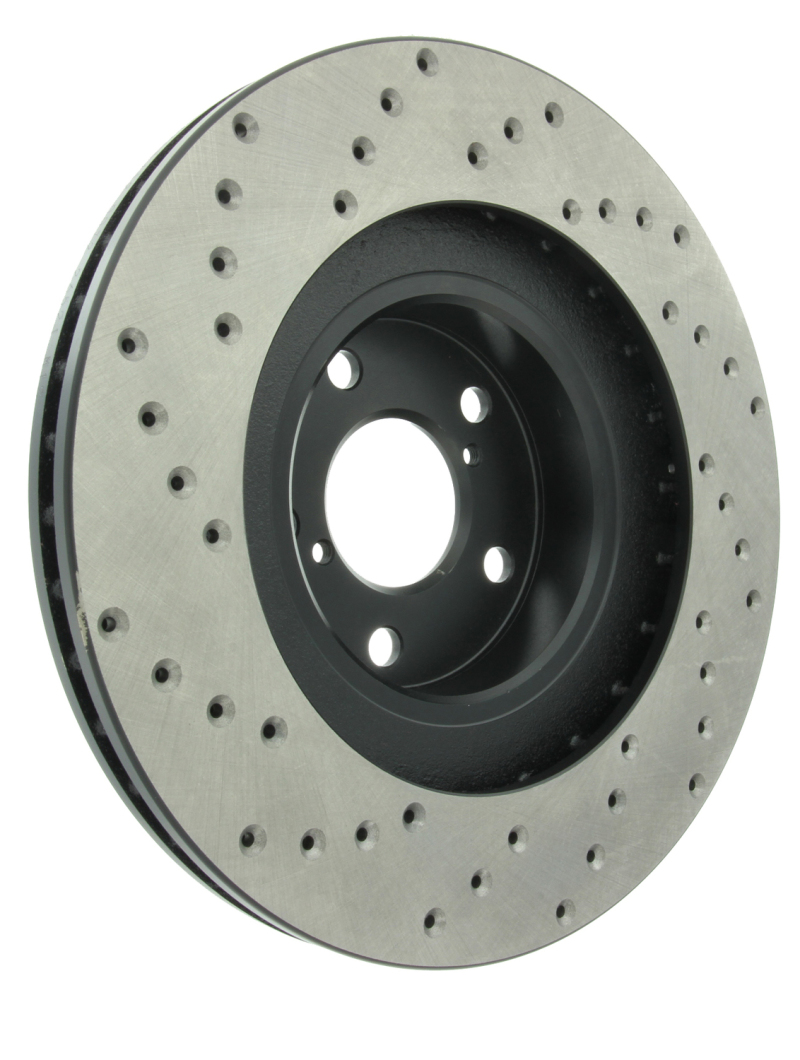 Subaru Baja Brake Rotor (1) - Front Left - Stoptech - Drilled Sport - Black - `03-`06