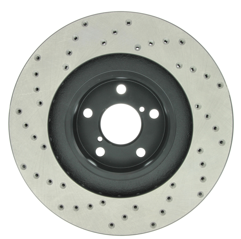 Subaru Baja Brake Rotor (1) - Front Left - Stoptech - Drilled Sport - Black - `03-`06