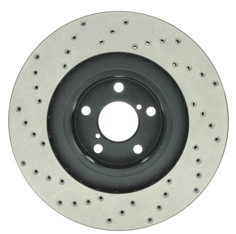 Subaru Baja Brake Rotor (1) - Front Left - Stoptech - Drilled Sport - Black - `03-`06
