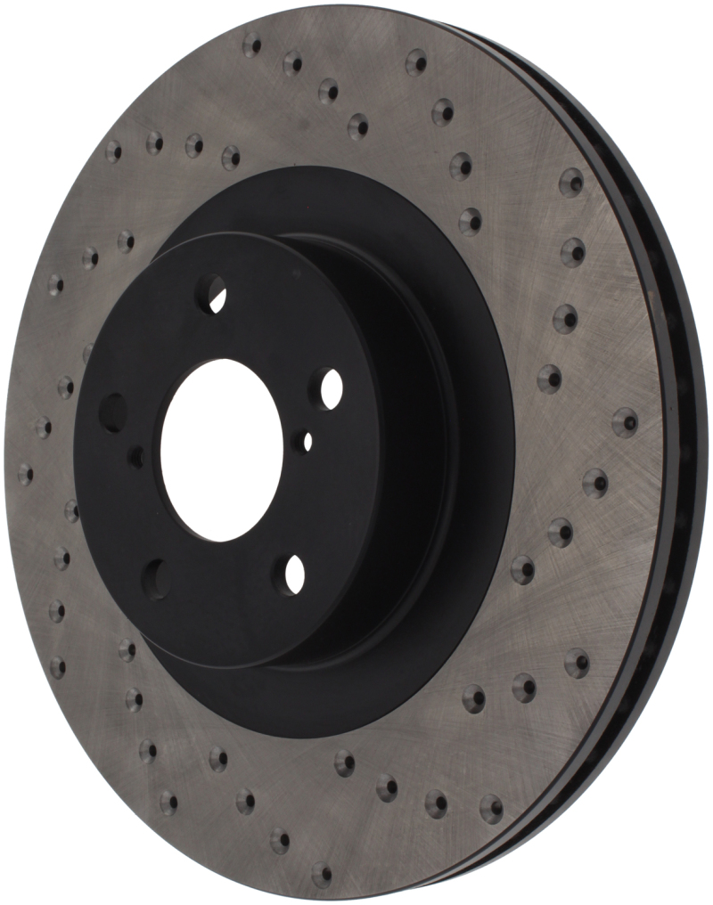 Subaru Baja Brake Rotor (1) - Front Left - Stoptech - Drilled Sport - Black - `03-`06