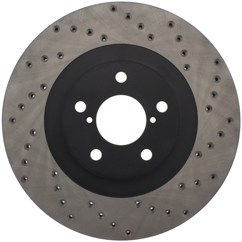 Subaru Baja Brake Rotor (1) - Front Right - Stoptech - Drilled - Black - `03-`06