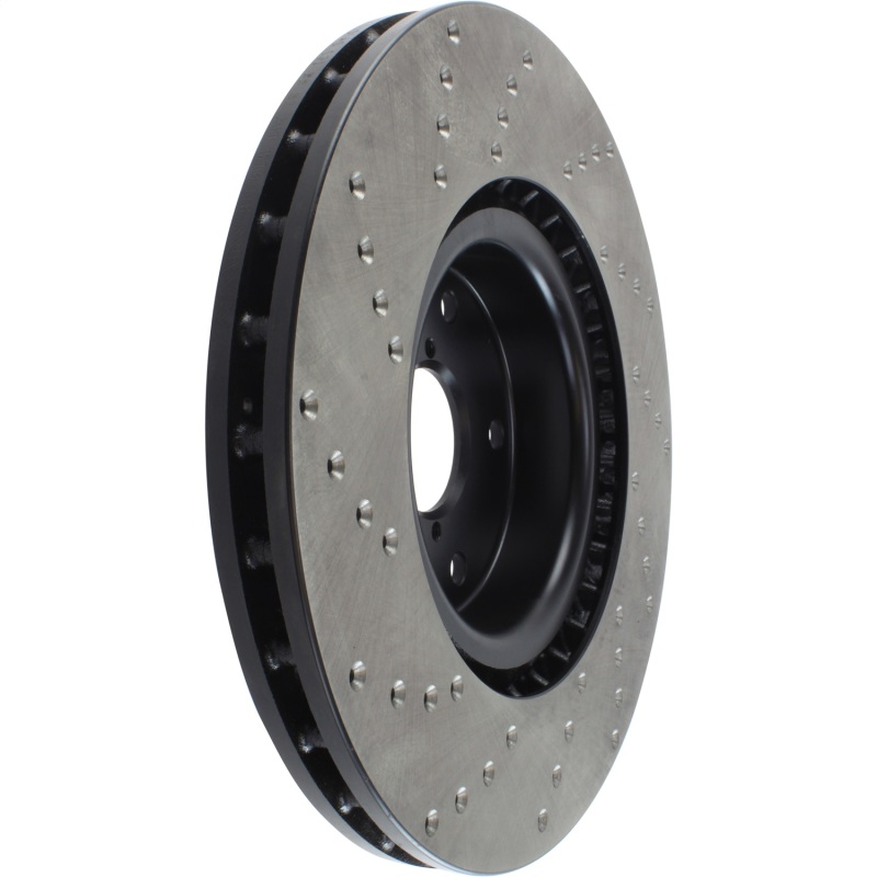 Subaru WRX STI Brake Rotor (1) - Left Front - Stoptech - Sport Cryo Drilled - Black - `13-`17