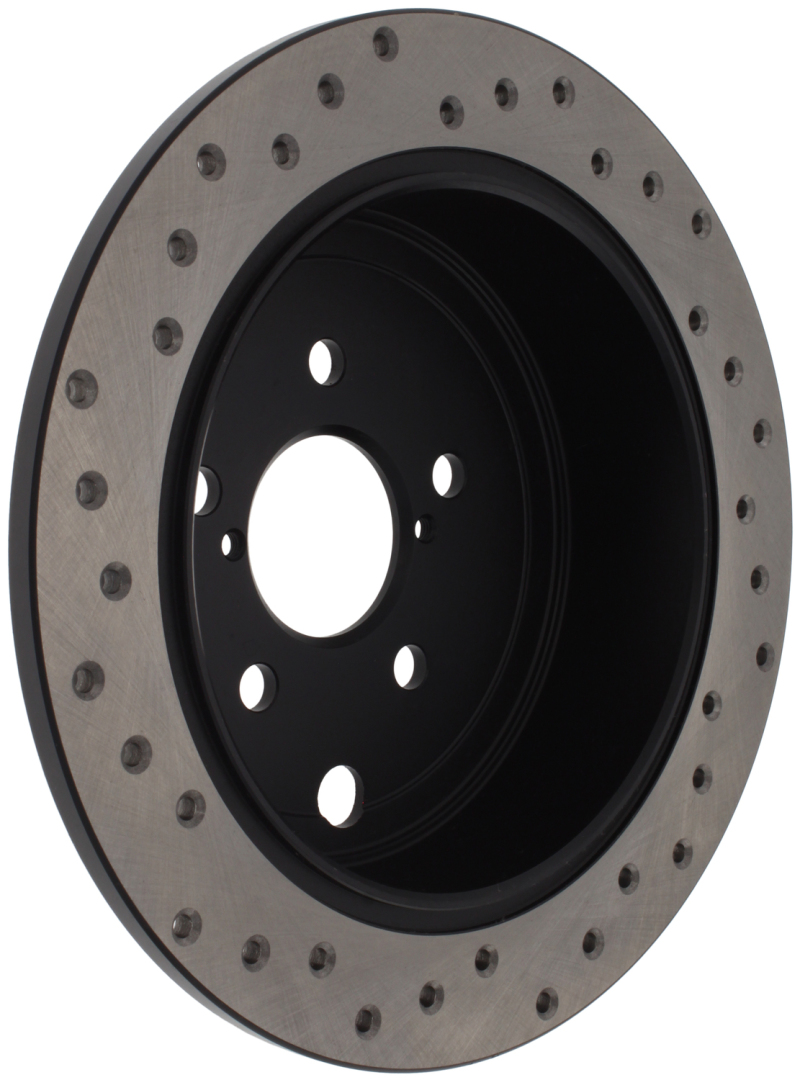 Scion FR S Brake Rotor (1) - Rear Left - Stoptech - Drilled - Black - `13-`16