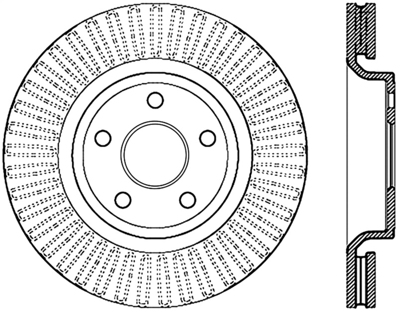 Dodge Durango Brake Rotor (1) - Front Left - Stoptech - Drilled Sport - Black - `11-`20 Dodge Durango Brake Rotor (1) - Front Left - Stoptech - Drilled Sport - Black - `11-`20