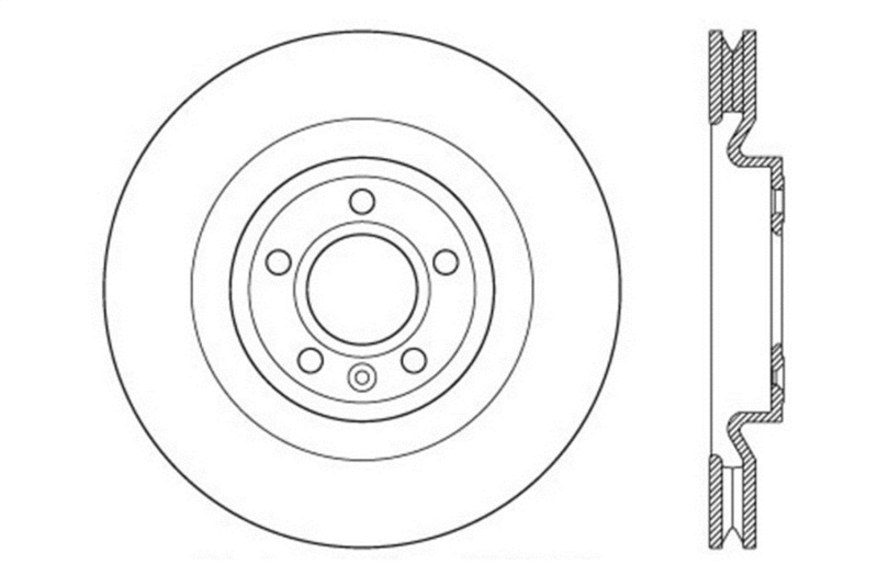 Ford Mustang Brake Rotor (1) - Front Left - Stoptech - Drilled Sport - Black - `12-`13