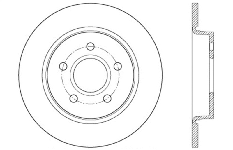 Ford Focus Brake Rotor (1) - Rear Right - Stoptech - Sport Cross Drilled - Black - `13-`18 Ford Focus Brake Rotor (1) - Rear Right - Stoptech - Sport Cross Drilled - Black - `13-`18