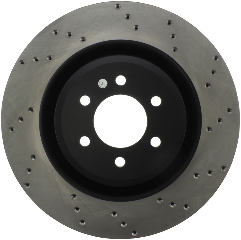 Dodge Viper Brake Rotor (1) - Front Left - Stoptech - Drilled Sport - Black - `03-`17