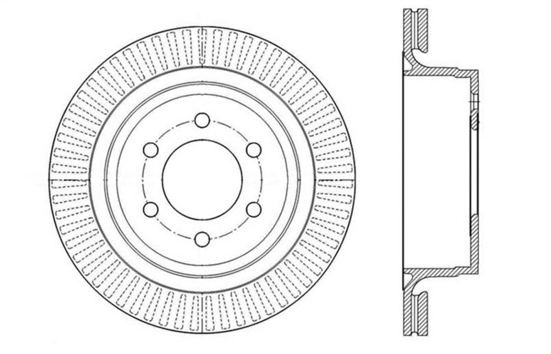 Ford F-150 Brake Rotor (1) - Rear Right - Stoptech - Drilled Sport - Black - `12-`20 Ford F-150 Brake Rotor (1) - Rear Right - Stoptech - Drilled Sport - Black - `12-`20