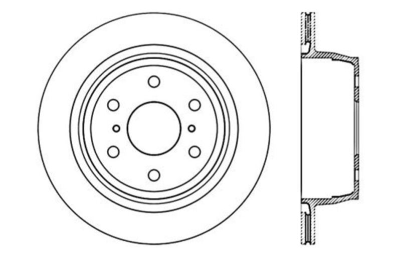 Cadillac Escalade Brake Rotor (1) - Rear Right - Stoptech - Drilled Sport Cryo - Black - `07-`20