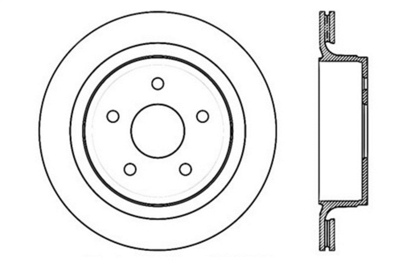 Ram 1500 Brake Rotor (1) - Rear Right - Stoptech - Sport Drilled - Black - `11-`19 Ram 1500 Brake Rotor (1) - Rear Right - Stoptech - Sport Drilled - Black - `11-`19