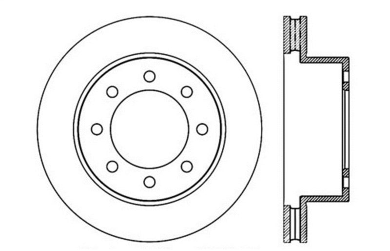 Dodge Ram 1500 Brake Rotor (1) - Front Right - Stoptech - Drilled Sport - Black - `06-`08 Dodge Ram 1500 Brake Rotor (1) - Front Right - Stoptech - Drilled Sport - Black - `06-`08
