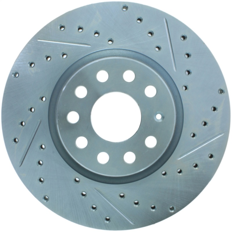 Audi A3 Sportback e-tron Brake Rotor (1) - Front Left - Stoptech - Slotted & Drilled, Select Sport - `16-`18