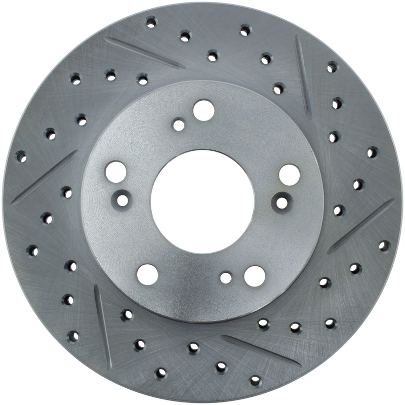 Honda CR-Z Brake Rotor (1) - Front Left - Stoptech - Select Sport Slotted and Drilled - Black - `11-`15
