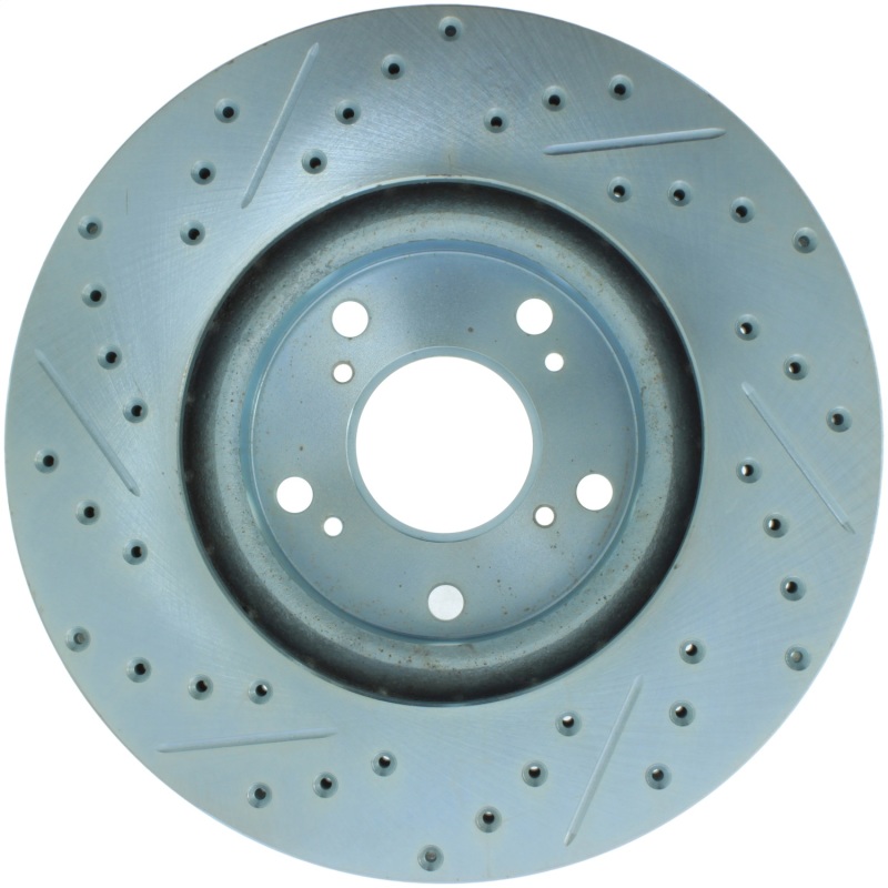Honda Civic Brake Rotor (1) - Front Left - Stoptech - Slotted and Drilled - Black e-coating - `06-`15