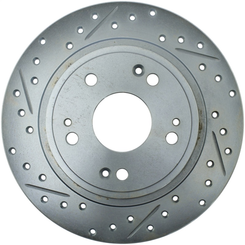 Honda Accord Brake Rotor (1) - Rear Right - Stoptech - Drilled & Slotted Sport - Zinc Coated - `05-`20