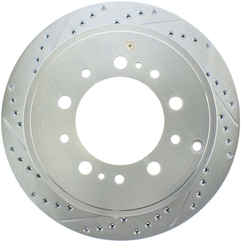 Toyota Land Cruiser Brake Rotor (1) - Rear Passenger-Side - Stoptech - Drilled and Slotted Select Sport - `08-`19
