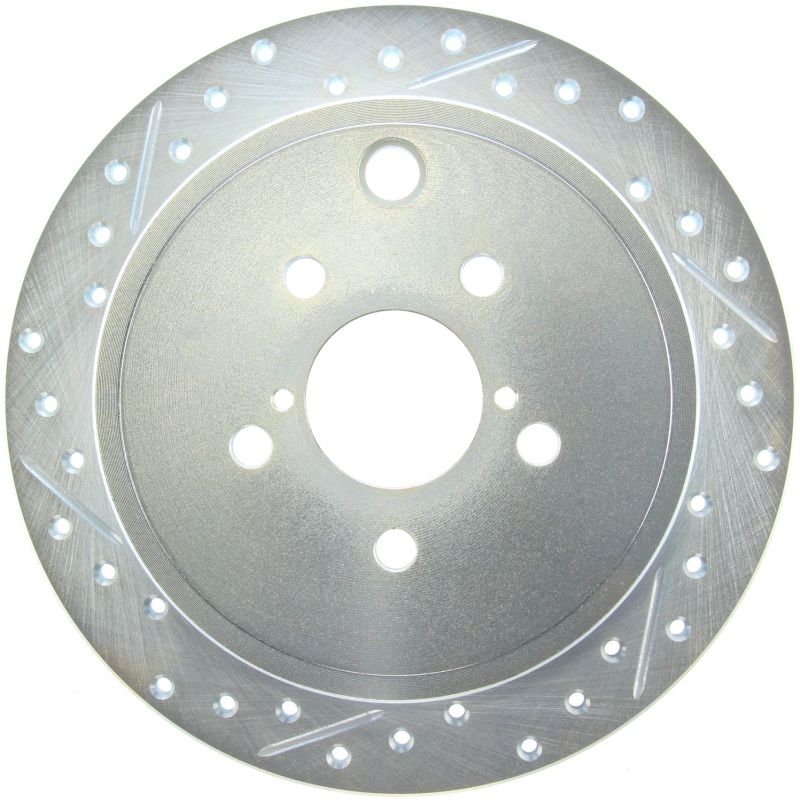 Subaru Outback Brake Rotor (1) - Rear Right - Stoptech - Slotted and Drilled, Select Sport - Black - `10-`14