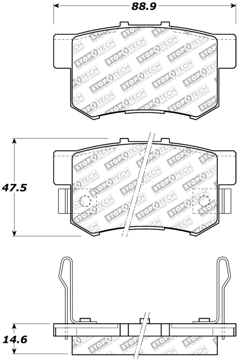 Acura ILX Brake Pads - Front/Rear - Stoptech - Street Select - `13-`18 Acura ILX Brake Pads - Front/Rear - Stoptech - Street Select - `13-`18