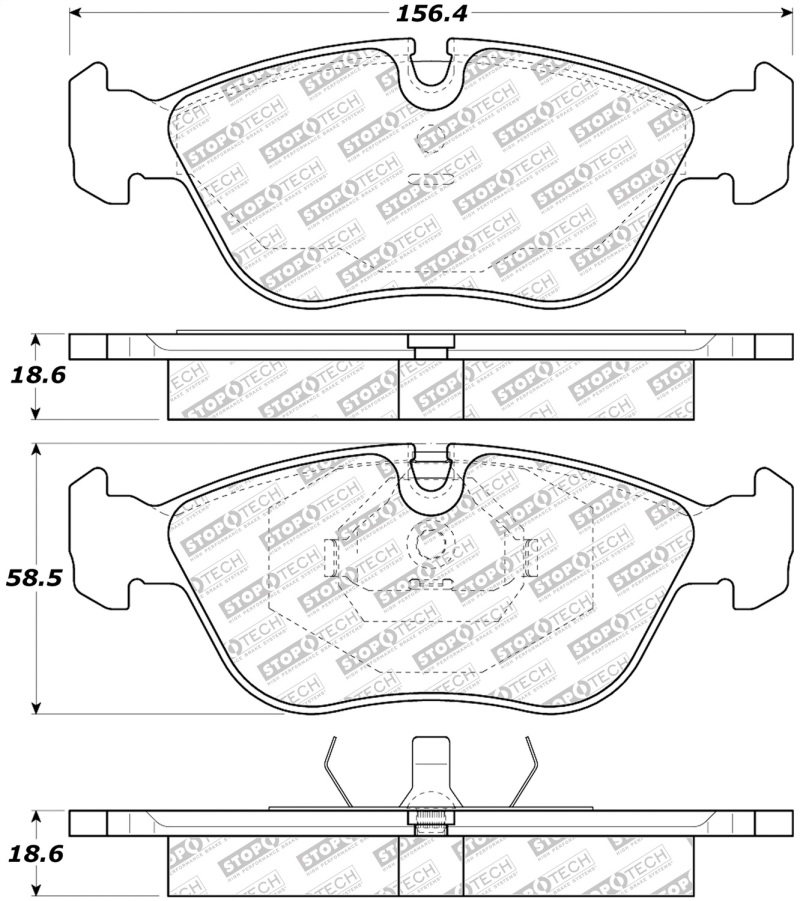 Volvo C70 Brake Pads - Rear - Stoptech - Street Select - `98-`04