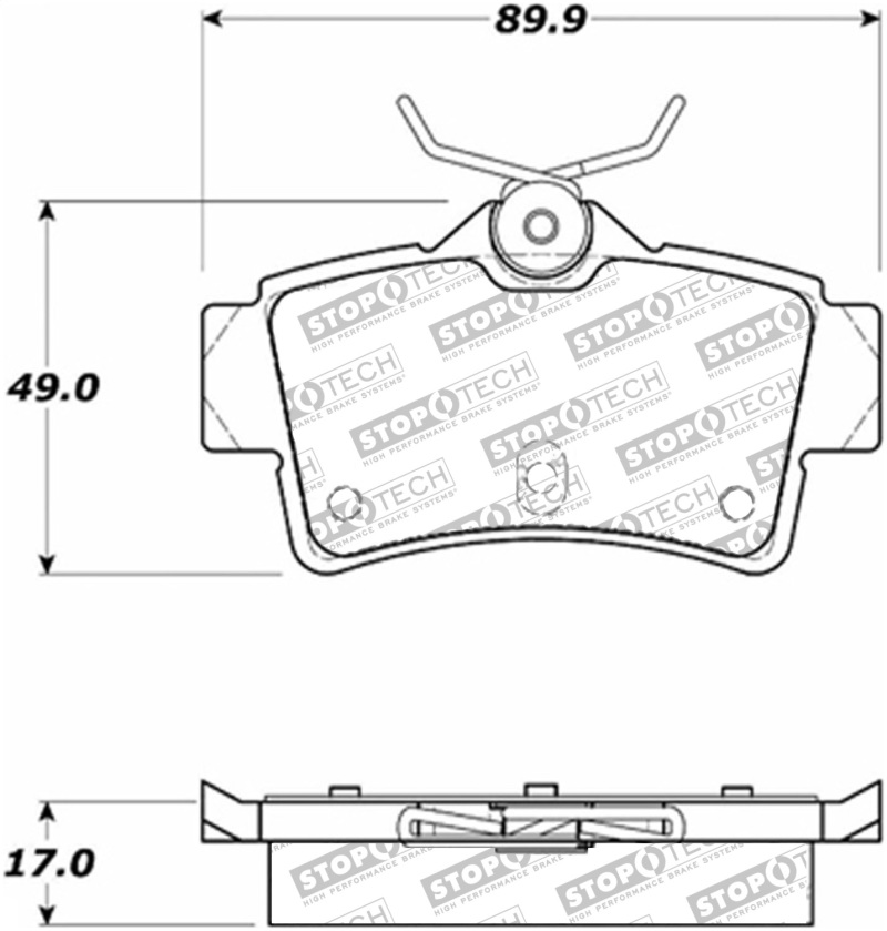Ford Mustang Brake Pads - Rear - Stoptech - Street Select - `94-`04
