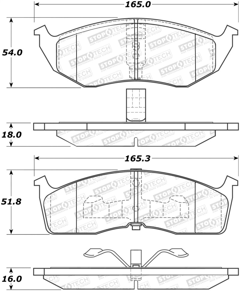 Chrysler LHS Brake Pads - Stoptech - Street Select - `98-`01 Chrysler LHS Brake Pads - Stoptech - Street Select - `98-`01