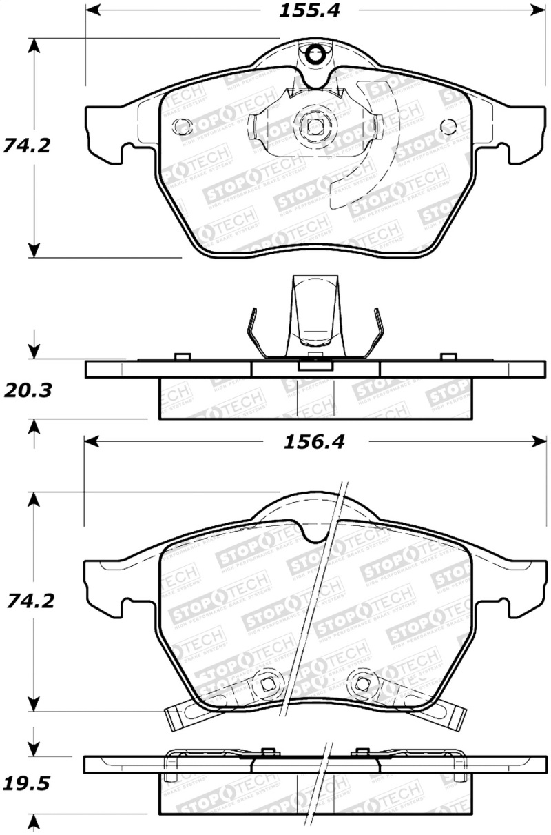 Audi S3 Brake Pads - Stoptech - Street Select - 2000