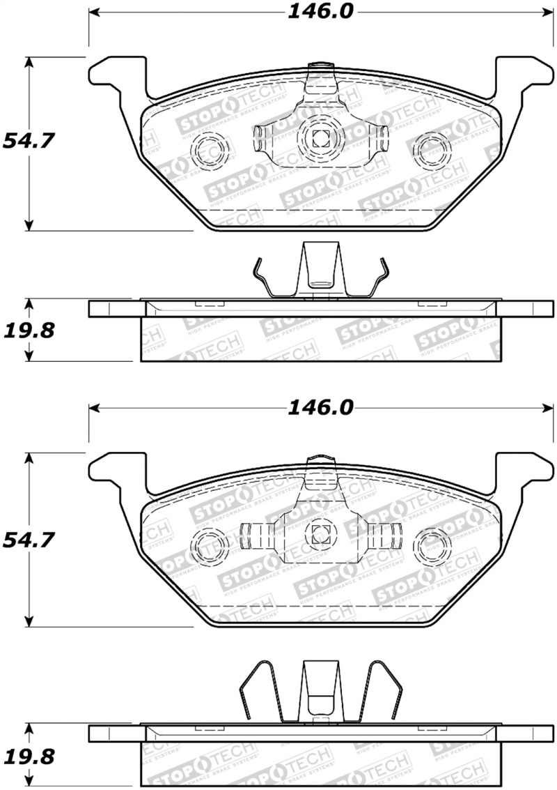 Volkswagen Jetta Brake Pads - Stoptech - Street Select - `98-`19