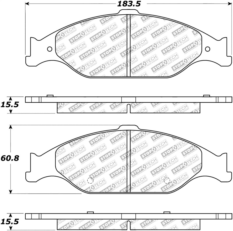 Ford Mustang Brake Pads - Rear - Stoptech - Street Select - `99-`04