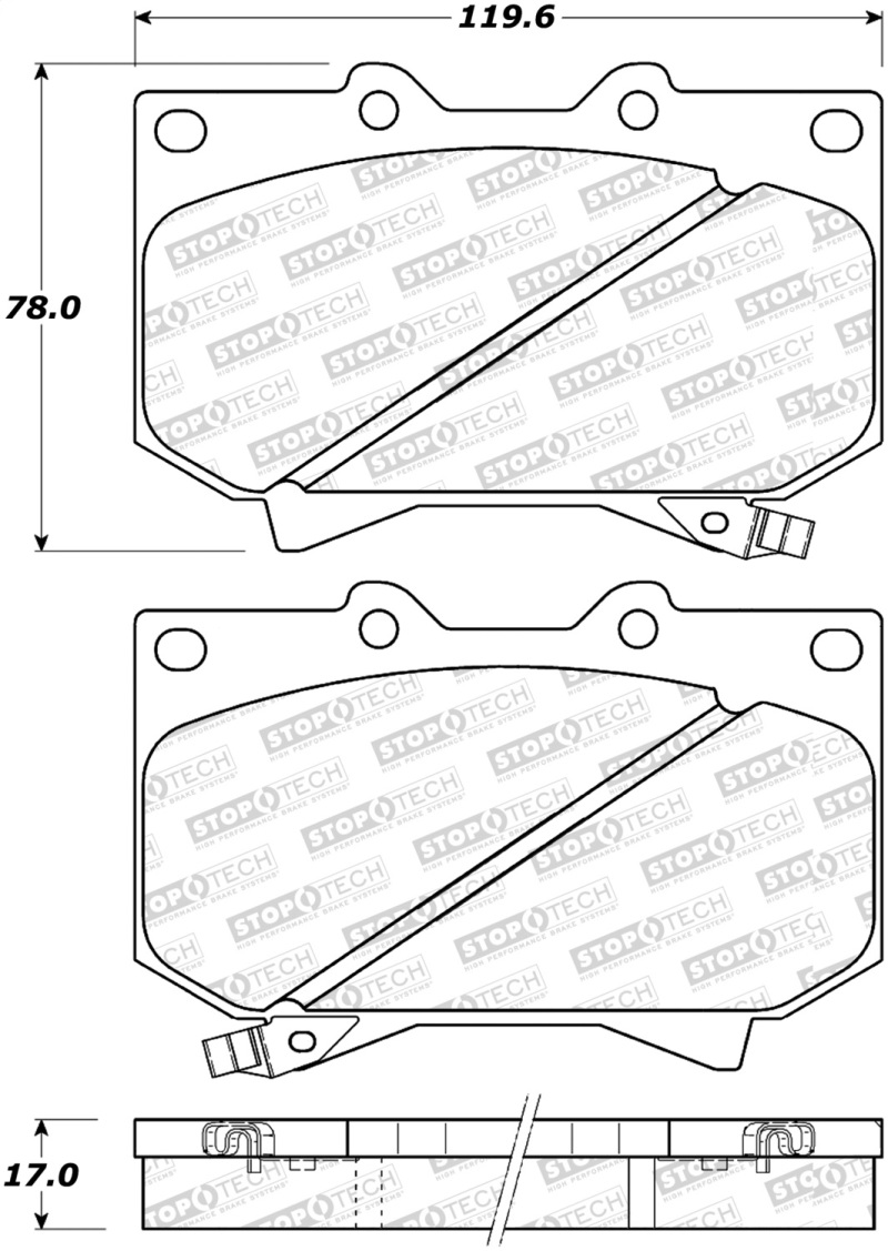Toyota Sequoia Brake Pads - Front - Stoptech - Street Select - `01-`02