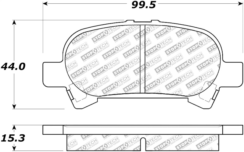 Toyota Camry Brake Pads - Rear - Stoptech - Street Select - `02-`06