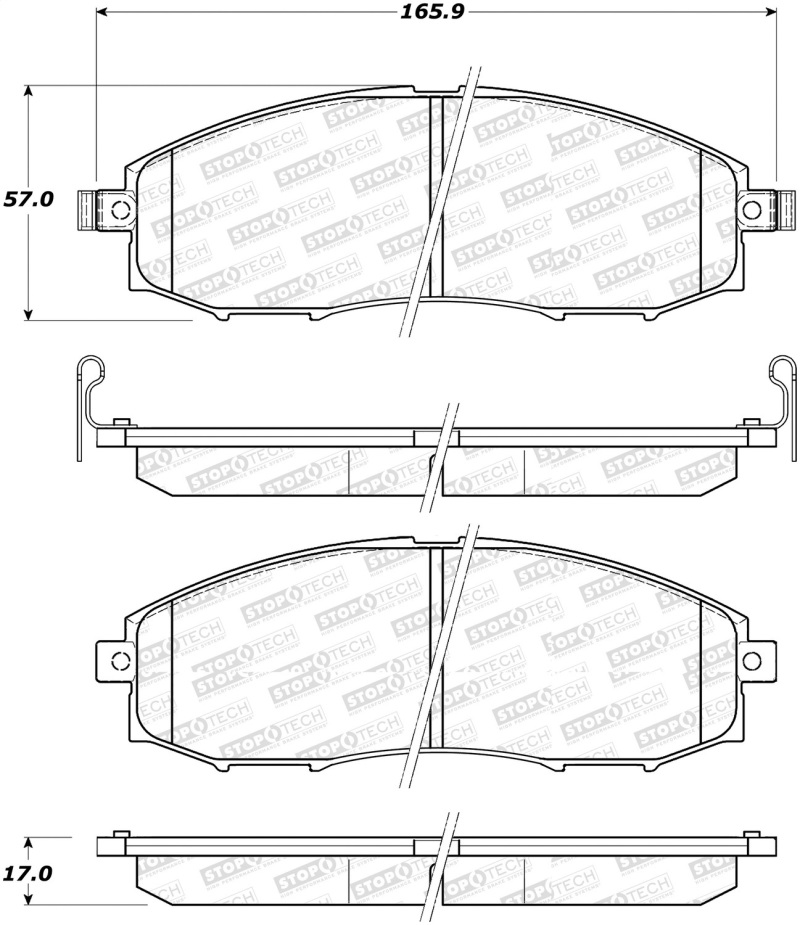 Nissan Xterra Brake Pads - Stoptech - Street Select - `00-`04