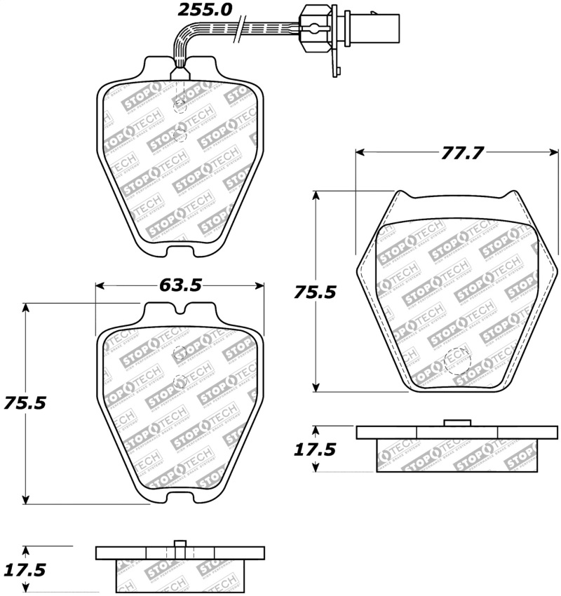 Audi S6 Brake Pads - Rear - Stoptech - Street Select - `02-`03