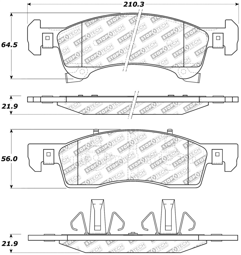 Ford Expedition Brake Pads - Rear - Stoptech - Street Select - `02-`06 Ford Expedition Brake Pads - Rear - Stoptech - Street Select - `02-`06