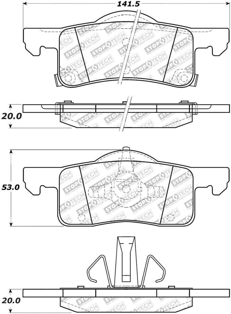 Ford Expedition Brake Pads - Front/Rear - Stoptech - Street Select - `02-`06 Ford Expedition Brake Pads - Front/Rear - Stoptech - Street Select - `02-`06